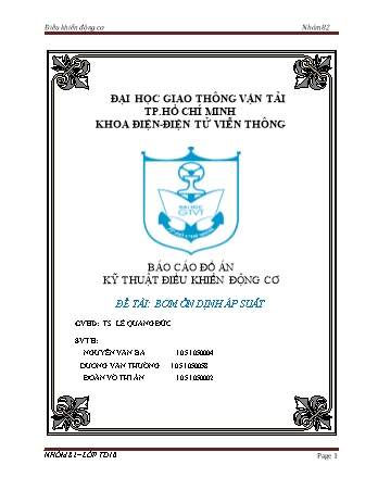 Đề tài Bơm ổn dịnh áp suất