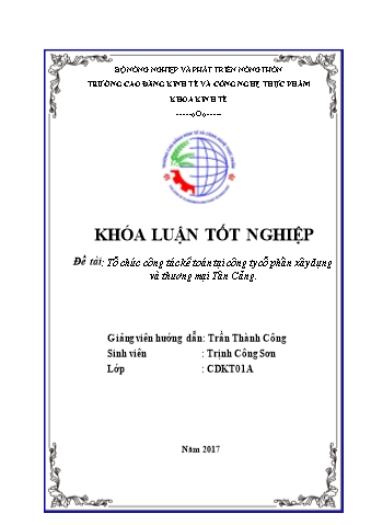 Khóa luận Tổ chức công tác kế toán tại công ty cổ phần xây dựng và thương mại Tân Cảng